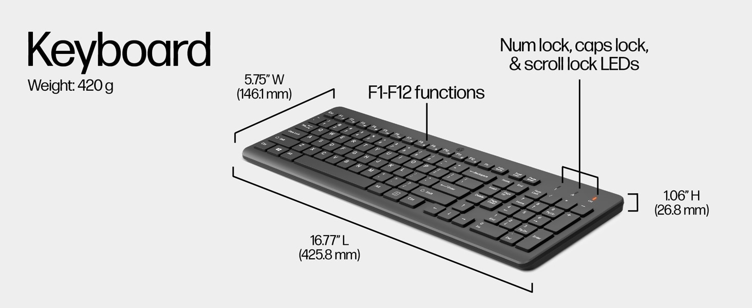 HP 330 Wireless Mouse and Combination Keyboard