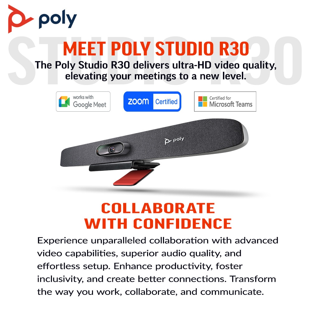 Poly Studio R30 USB Video Bar